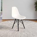 Ver imagem 2 de Cadeira Eames Design Moderno Tubo de Ferro Preto Assento Branco