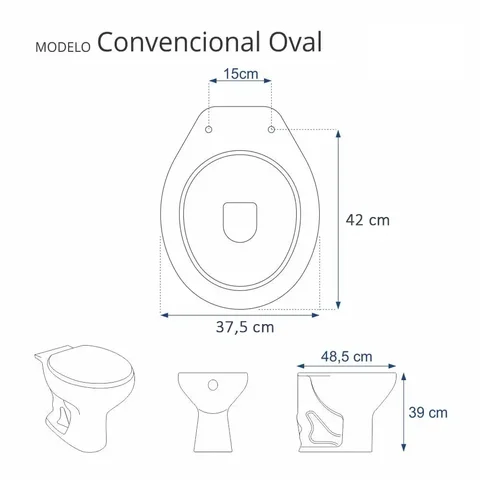 Assento Sanitário Convencional (Oval/Universal) Branco para Todos os Vasos