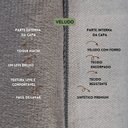 Ver imagem 3 de Capa para Almofada Drapeada em Veludo Retangular 60x40 Cinza Claro