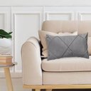 Ver imagem 2 de Capa para Almofada Drapeada em Veludo Retangular 60x40 Cinza Claro