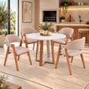 Ver imagem 1 de Conjunto Mesa Áustria Redonda 4 Cadeiras Serena Estofadas Madeira Maciça Espresso Móveis