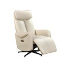 Ver imagem 2 de Poltrona Reclinável Elétrica Luxury Couro Legítimo Off White - Mozzelar