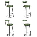 Ver imagem 1 de Banqueta Alta Cozinha 70cm Encosto Industrial Aço Kit 4 Ziria Pu Verde S02 - D’Rossi