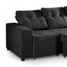 Sofá 3 Lugares Retrátil e Reclinável Bahrein Suede Amassado (Preto) - Minha Casa na Net - 3