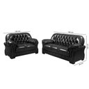 Ver imagem 3 de Sofá Rei Conjunto 2 e 3 Lugares Couríssimo Capitonê Preto 851 Império Estofados