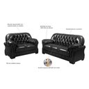 Ver imagem 4 de Sofá Rei Conjunto 2 e 3 Lugares Couríssimo Capitonê Preto 851 Império Estofados