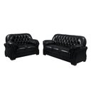 Ver imagem 2 de Sofá Rei Conjunto 2 e 3 Lugares Couríssimo Capitonê Preto 851 Império Estofados