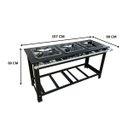 Ver imagem 4 de Fogão para Cozinha Industrial 3 Bocas Queimado com Chama Dupla 40 Cm Sebem