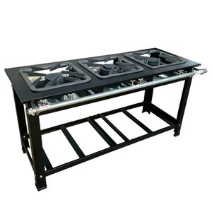 Fogão para Cozinha Industrial 3 Bocas Queimado com Chama Dupla 40 Cm Sebem