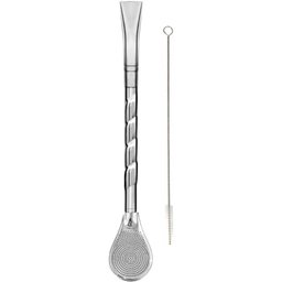 Bomba Inox para Chimarrão Mate Tererê Bojo Pera 19cm Mil Furos com Rosca - 1