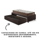 Ver imagem 3 de Base Box Cama Solteirão Sapateira Courino Linho Marrom e Colchão Relax Adorabile Ecoflex 96x203