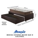 Ver imagem 5 de Base Box Cama Solteirão Sapateira Courino Linho Marrom e Colchão Relax Adorabile Ecoflex 96x203