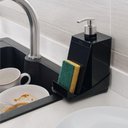 Ver imagem 2 de Kit Pia Escorredor de Louças Pratos e Dispenser Detergente com Porta Esponja 500ml Preto Crippa