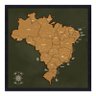 Quadro Mapa Brasil Pinar Viagens 80x80cm Verde Oliva - MP - 1