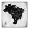 Quadro Mapa Brasil Pinar Viagens 80x80cm Preto e Branco - MP - 1