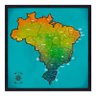 Quadro Mapa Brasil Pinar Viagens 60x60cm Azul - Moldura P - 1