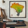 Quadro Mapa Brasil Pinar Viagens 60x60cm Vintage - Moldura P - 2