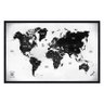 Quadro Mapa-Múndi Pinar Viagens 100x65cm P&B - Moldura P - 1