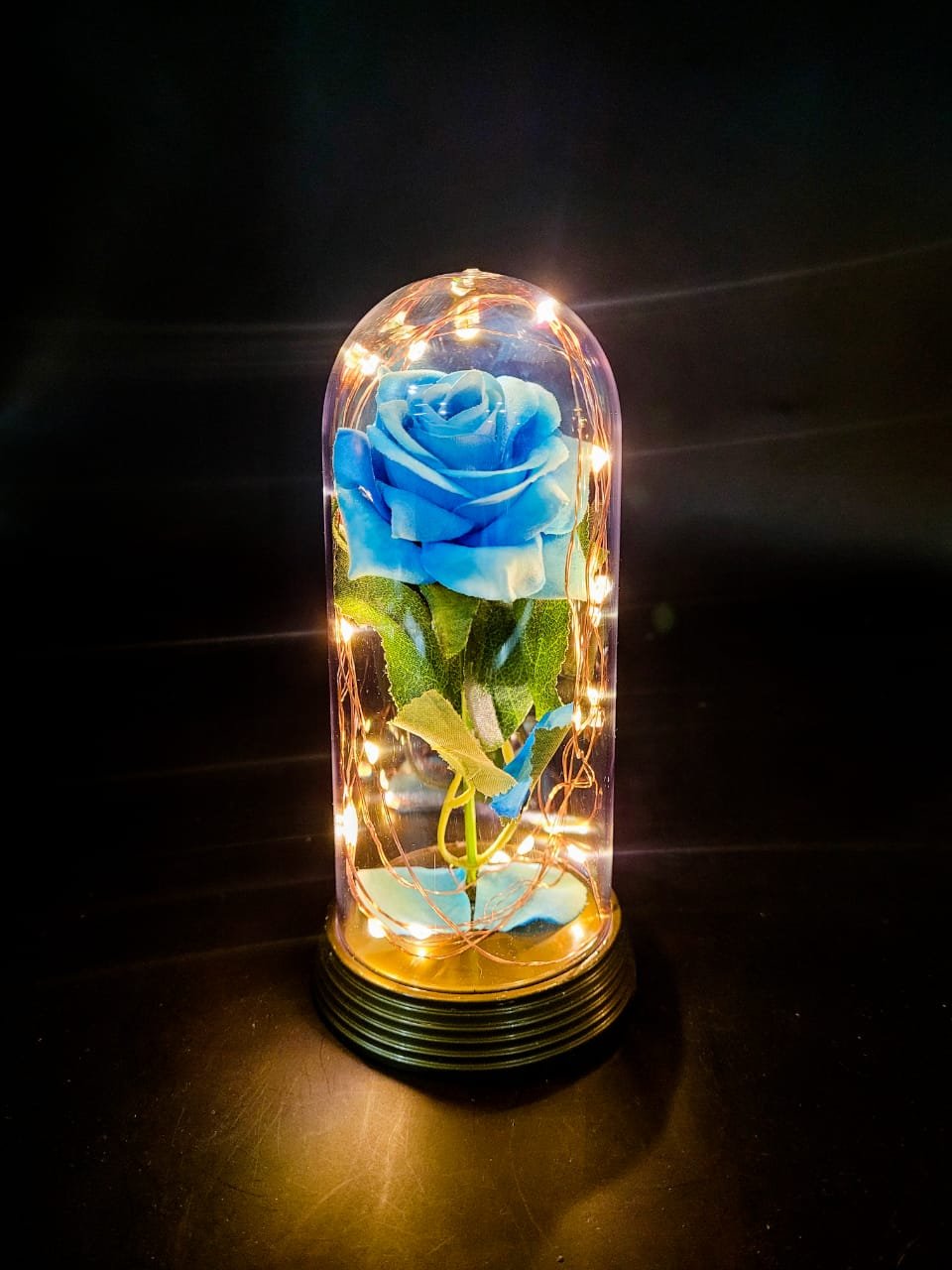 Luminária A Rosa Encantada A Bela E A Fera O Pequeno Príncipe Amor Lindo Média - Azul