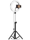 Ver imagem 1 de Ring Light Iluminador Led Usb 10 Polegadas 26Cm Com Suporte Tripé 2 Metros
