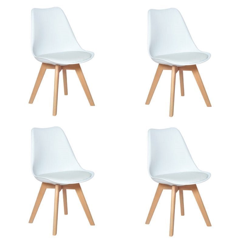 Kit 4 Cadeiras Eames Wood Leda Design - Branco - 1