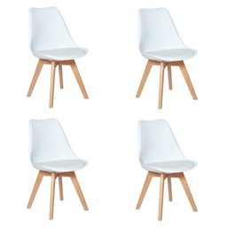 Kit 4 Cadeiras Eames Wood Leda Design - 1