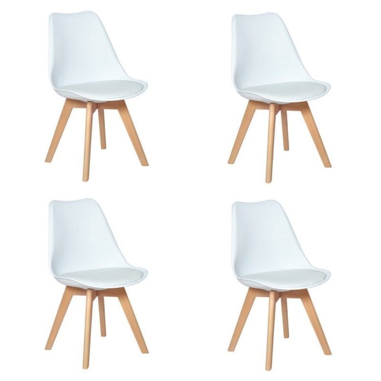 Kit 4 Cadeiras Eames Wood Leda Design