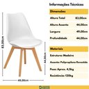 Ver imagem 3 de Conjunto 04 Cadeiras Eames Wood Leda Design - Branca