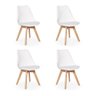Conjunto 04 Cadeiras Eames Wood Leda Design - Branca - 1
