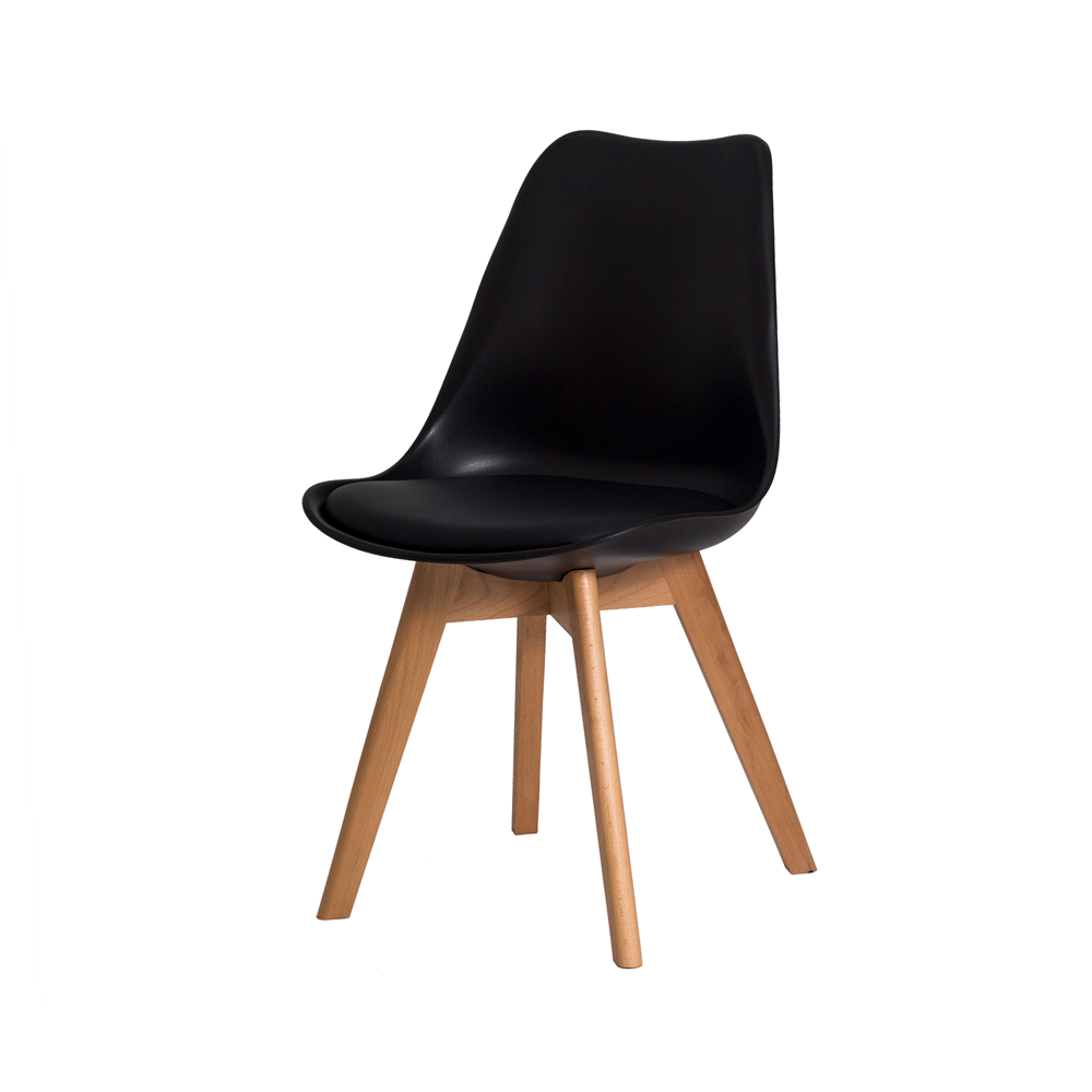 Kit 4 Cadeiras Eames Wood Leda Design - Preto - 2