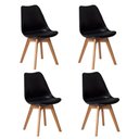 Ver imagem 1 de Kit 4 Cadeiras Eames Polipropileno Wood Sala de Jantar Design