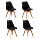 Ver imagem 2 de Kit 4 Cadeiras Eames Polipropileno Wood Sala de Jantar Design
