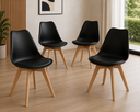 Ver imagem 1 de Kit 4 Cadeiras Eames Polipropileno Wood Sala de Jantar Design