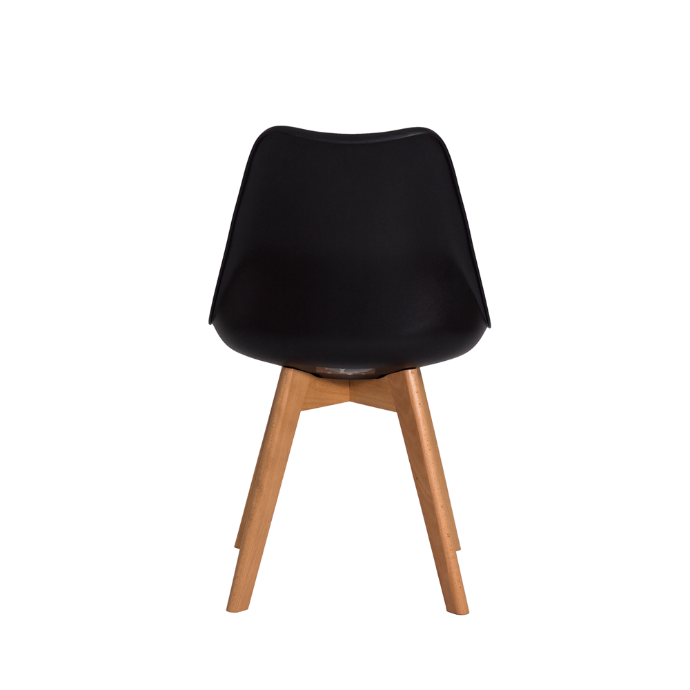Kit 4 Cadeiras Eames Wood Leda Design - Preto - 5