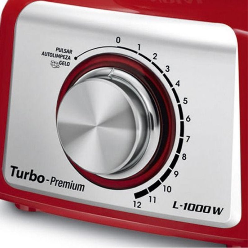 Liquidificador Mondial Turbo Premium L-1000 - 12 Velocidades com Filtro 1000W Vermelho E Prata - 2