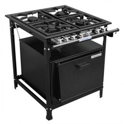 Fogão Industrial Fundiferro 4 Bocas com Forno - Preto - 1