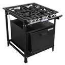 Ver imagem 1 de Fogão Industrial Fundiferro 4 Bocas com Forno - Preto