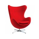 Ver imagem 1 de Poltrona Egg Suede Vermelha