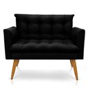 Ver imagem 4 de Kit 2 Poltronas E Namoradeira 2 Lugares Olivia Suede Preto