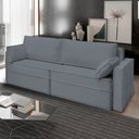 Ver imagem 1 de Sofá Cama Ferrari Retrátil e Reclinável Veludo Cinza Grafite