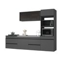 Ver imagem 2 de Armário Cozinha Modulada Completa Suspensa com Pia 251,5cm Milano Multimóveis MCR2476 Grafite