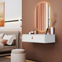 Ver imagem 1 de Penteadeira Suspensa Multiuso Console Diana com Puxador em Corino Branco