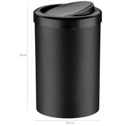 Lixeira com Tampa Basculante 8 Litros Plástico Banheiro Casa Preta - 2 Lixeira com Tampa Basculante 8 Litros Plástico Banheiro Casa Preta - 2