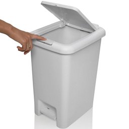 Lixo Lixeira Tampa Click E Pedal 10l Suporte Sacola Plástica Branco - 3 Lixo Lixeira Tampa Click E Pedal 10l Suporte Sacola Plástica Branco - 3