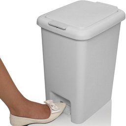 Lixo Lixeira Tampa Click E Pedal 10l Suporte Sacola Plástica Branco - 4 Lixo Lixeira Tampa Click E Pedal 10l Suporte Sacola Plástica Branco - 4