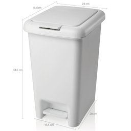 Lixo Lixeira Tampa Click E Pedal 10l Suporte Sacola Plástica Branco - 2 Lixo Lixeira Tampa Click E Pedal 10l Suporte Sacola Plástica Branco - 2