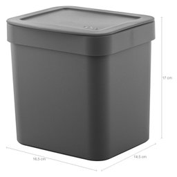 Lixeira 2,5l Trium Ou Compacta Tampa Cozinha Bancada Casa Chumbo - 2
