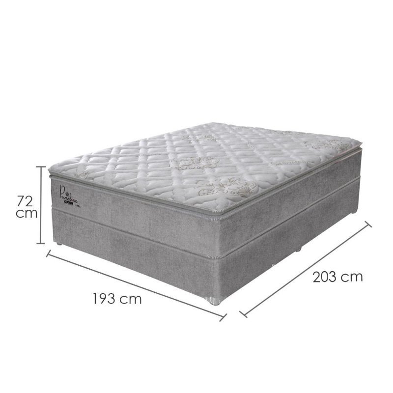 Cama Box Casal Soft Comfort Preto Molas Verticoil 138x188 + 2 Travesseiros  Grátis - CasaTema