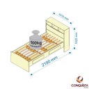 Ver imagem 2 de Cama Solteiro Ravena com Baú, 2 Gavetas e Nichos - Branco