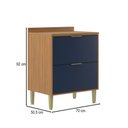 Ver imagem 3 de Balcão de Cozinha 70 Cm Domus 2 Gavetas Nogal/royal - Hecol Móveis